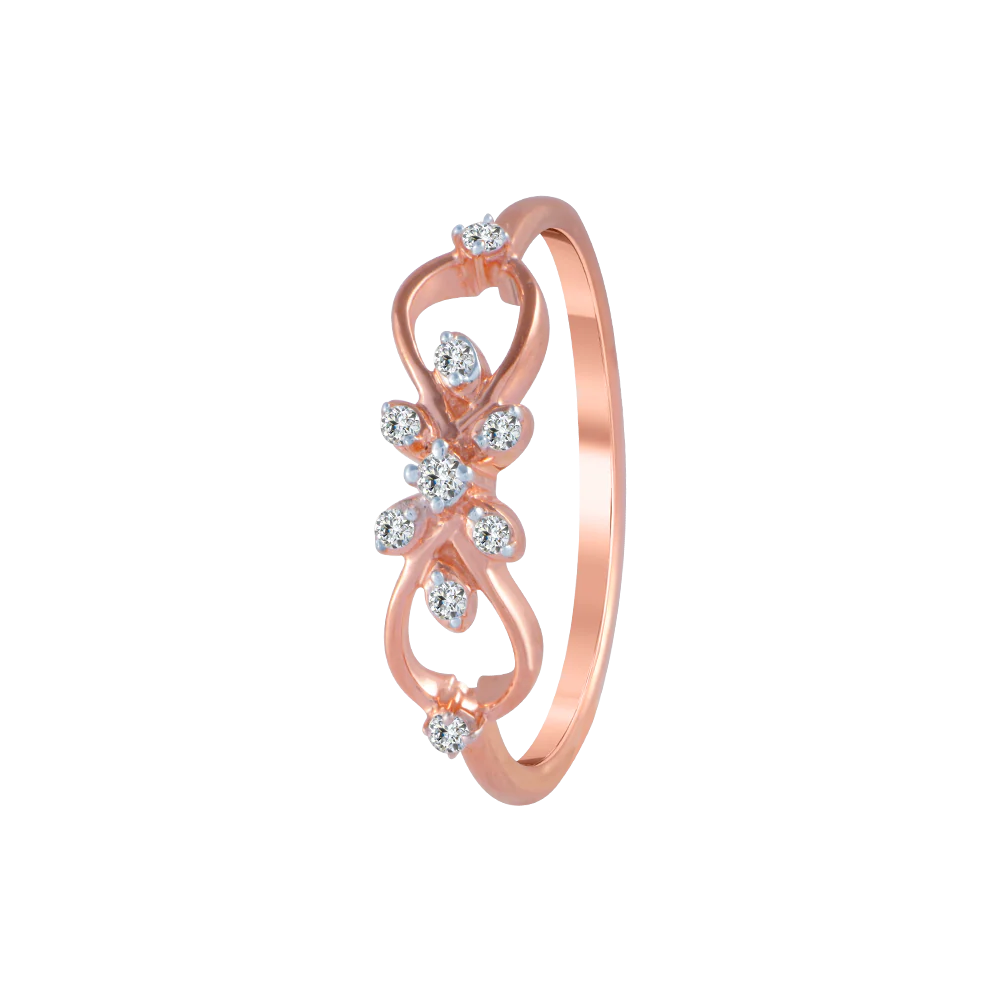 18KT (750) Rose Gold And Diamond Ring For Women