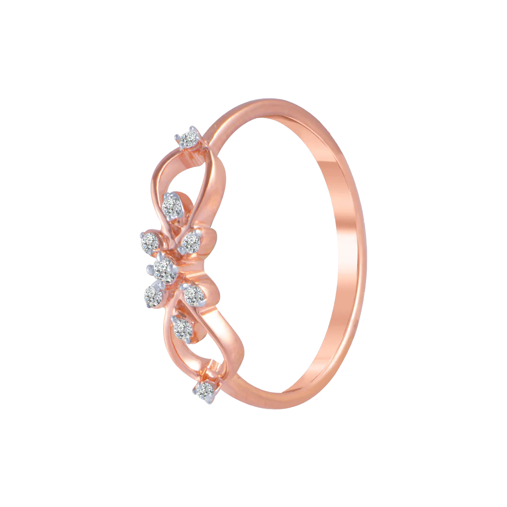 18KT (750) Rose Gold And Diamond Ring For Women - Image 2