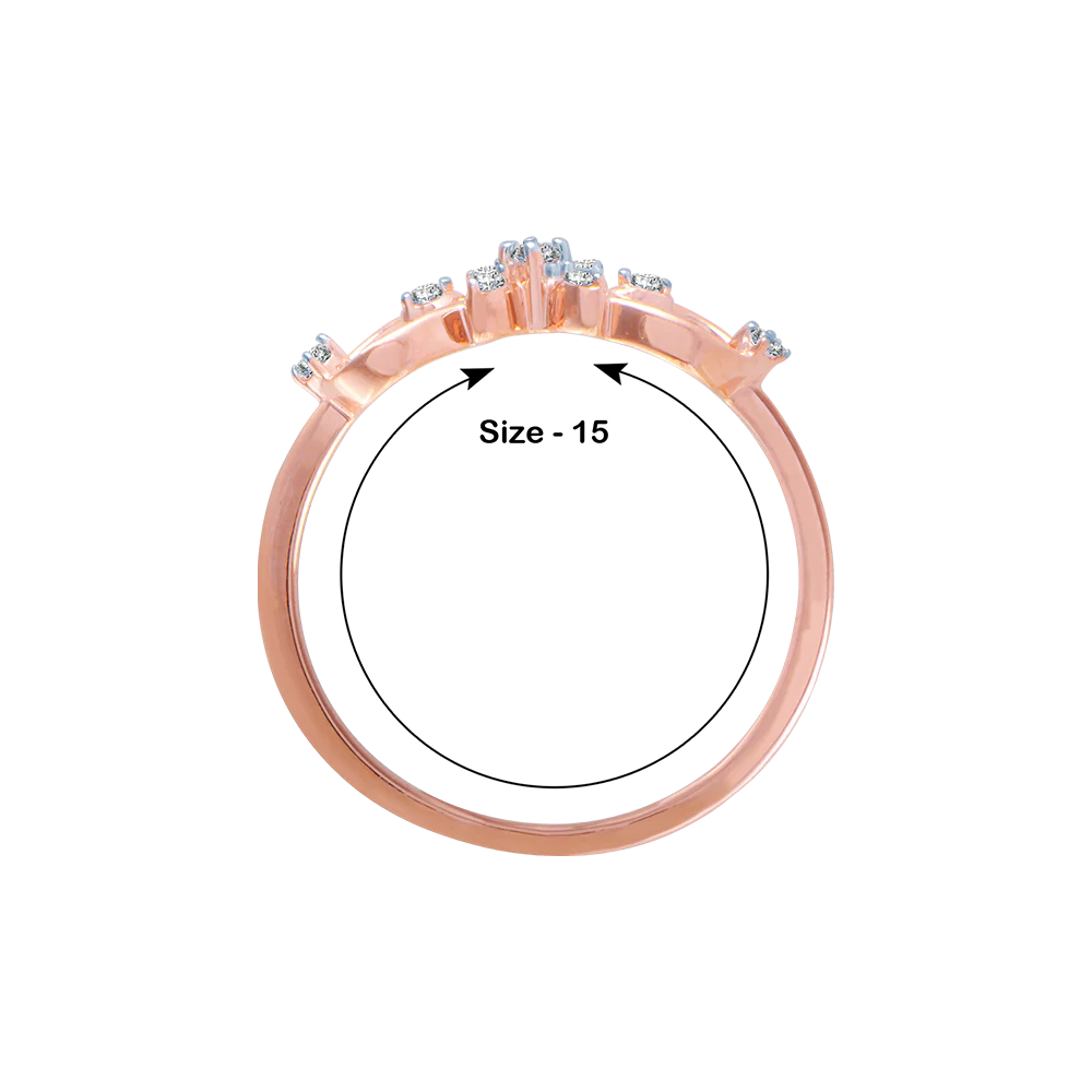 18KT (750) Rose Gold And Diamond Ring For Women - Image 5