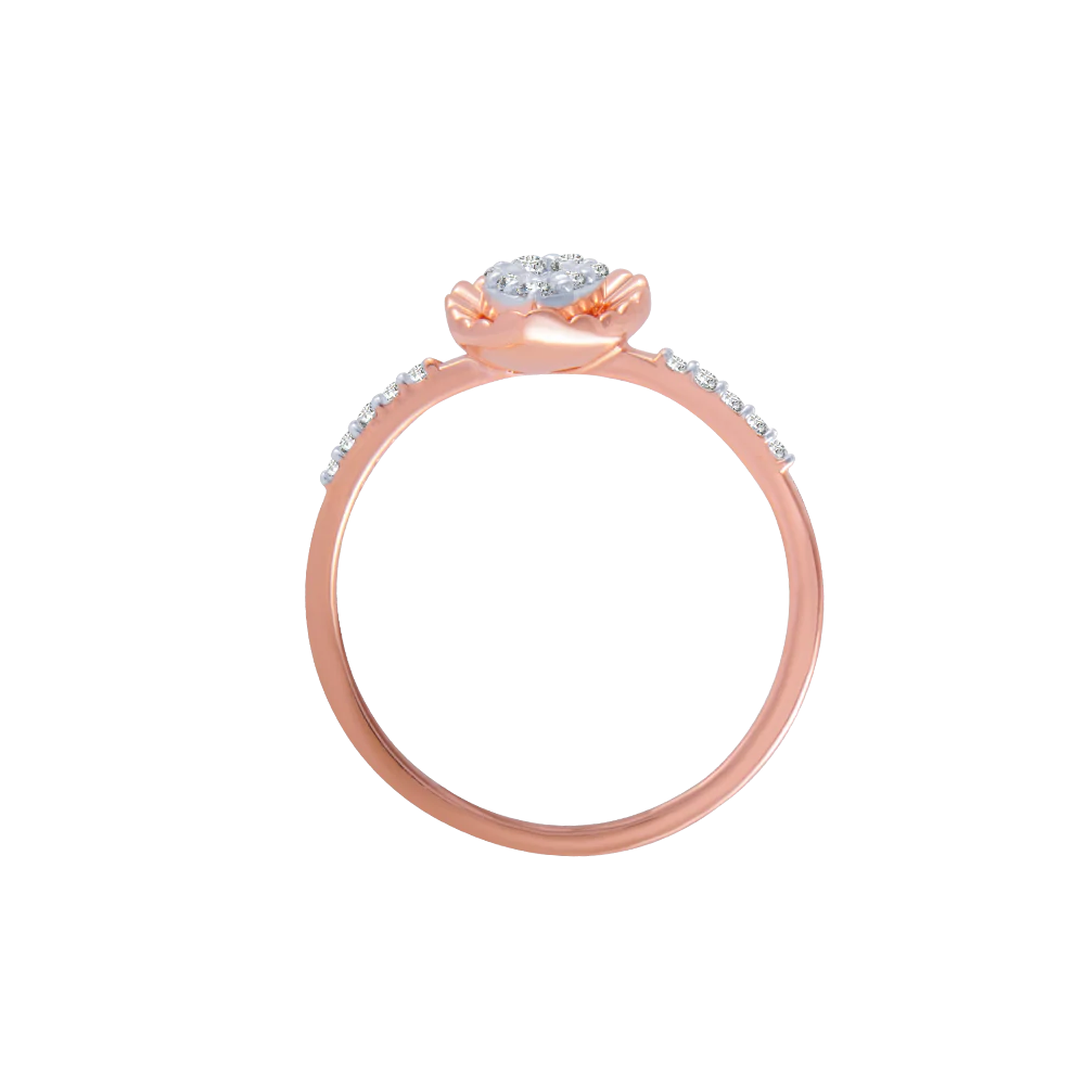 18KT (750) Rose Gold And Diamond Ring For Women - Image 3