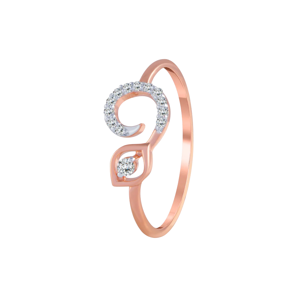 18KT (750) Rose Gold And Diamond Ring For Women