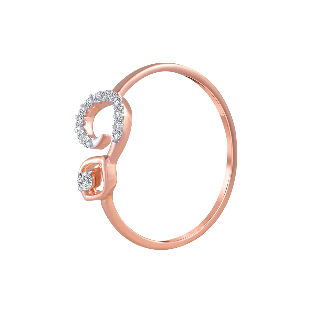 18KT (750) Rose Gold And Diamond Ring For Women - Image 2
