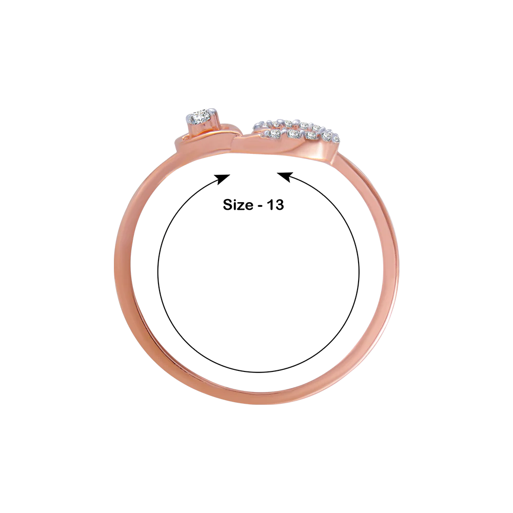 18KT (750) Rose Gold And Diamond Ring For Women - Image 5