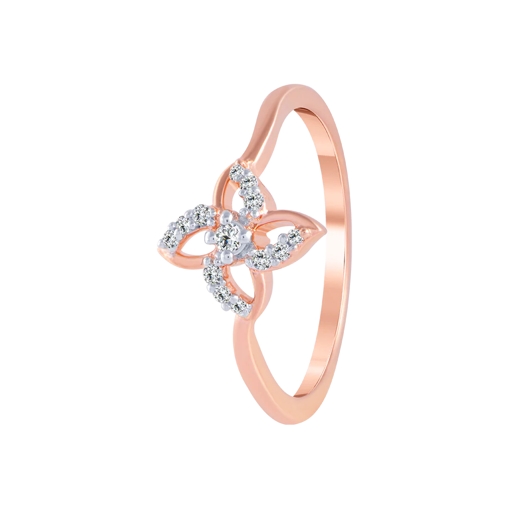 18KT (750) Rose Gold And Diamond Ring For Women