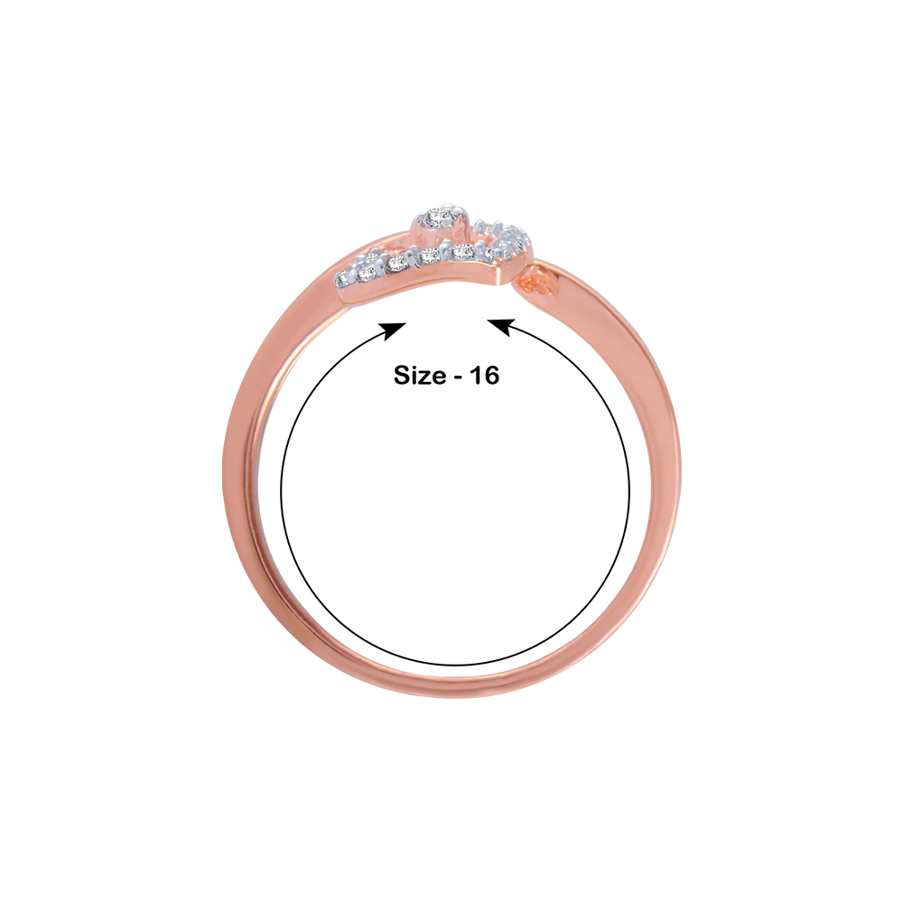 18KT (750) Rose Gold And Diamond Ring For Women - Image 4