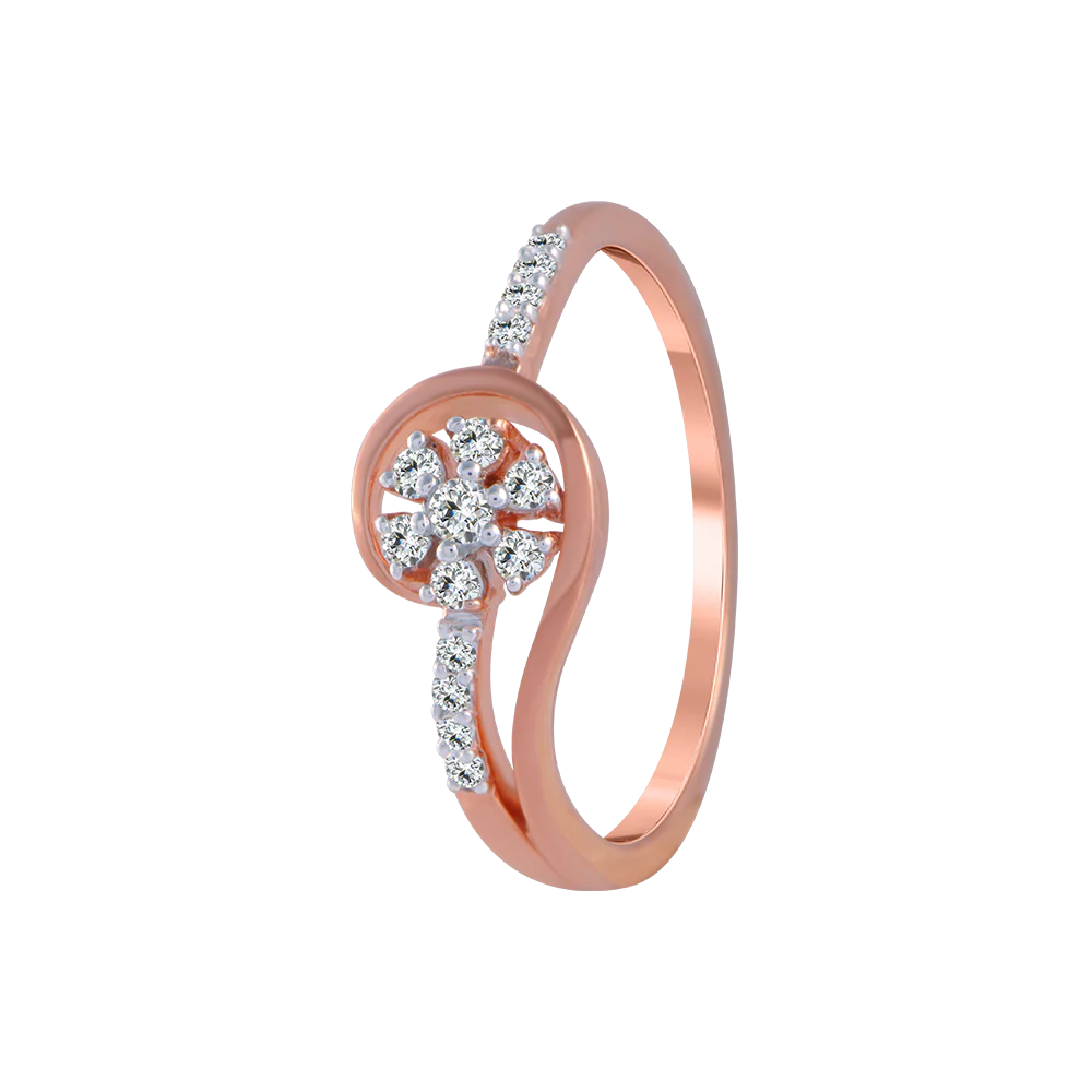 18KT (750) Rose Gold And Diamond Ring For Women