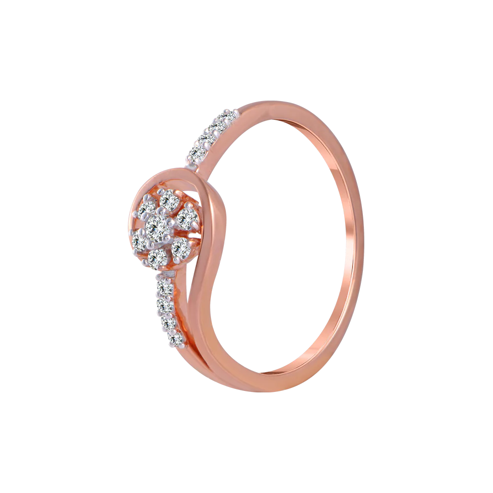 18KT (750) Rose Gold And Diamond Ring For Women - Image 2
