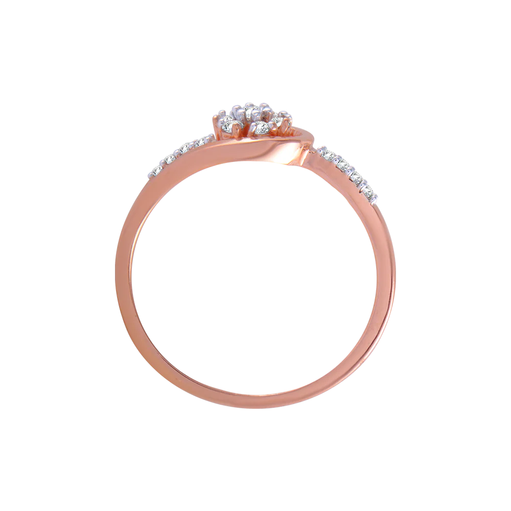 18KT (750) Rose Gold And Diamond Ring For Women - Image 3