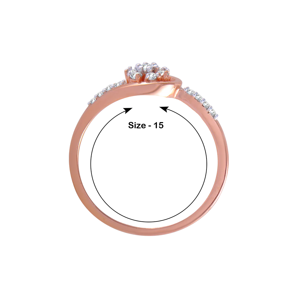 18KT (750) Rose Gold And Diamond Ring For Women - Image 5