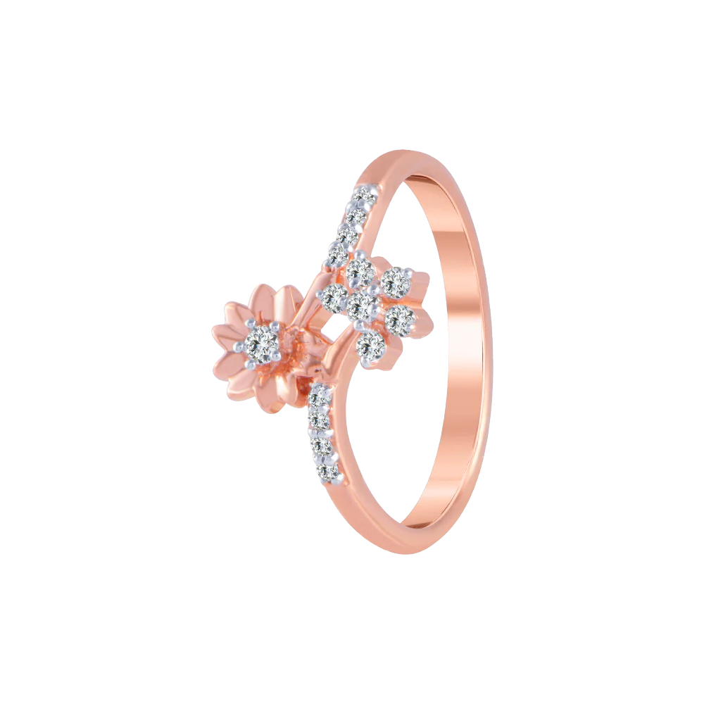 18KT (750) Rose Gold And Diamond Ring For Women