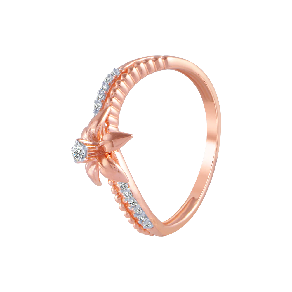 18KT (750) Rose Gold And Diamond Ring For Women - Image 2