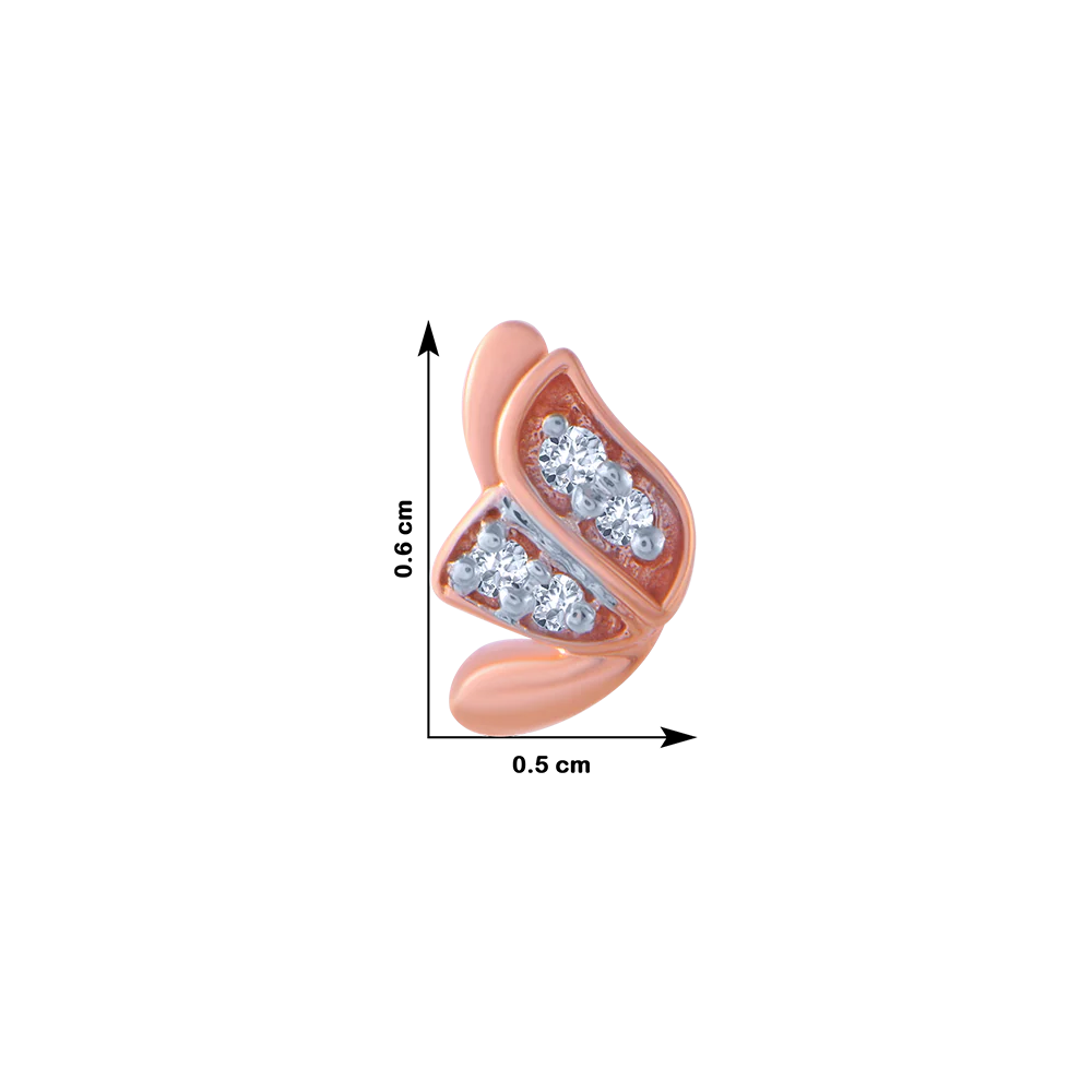 18KT (750) Rose Gold And Diamond Stud Earrings For Women - Image 4