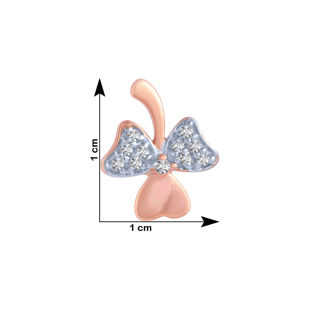 18KT (750) Rose Gold And Diamond Stud Earrings For Women - Image 4