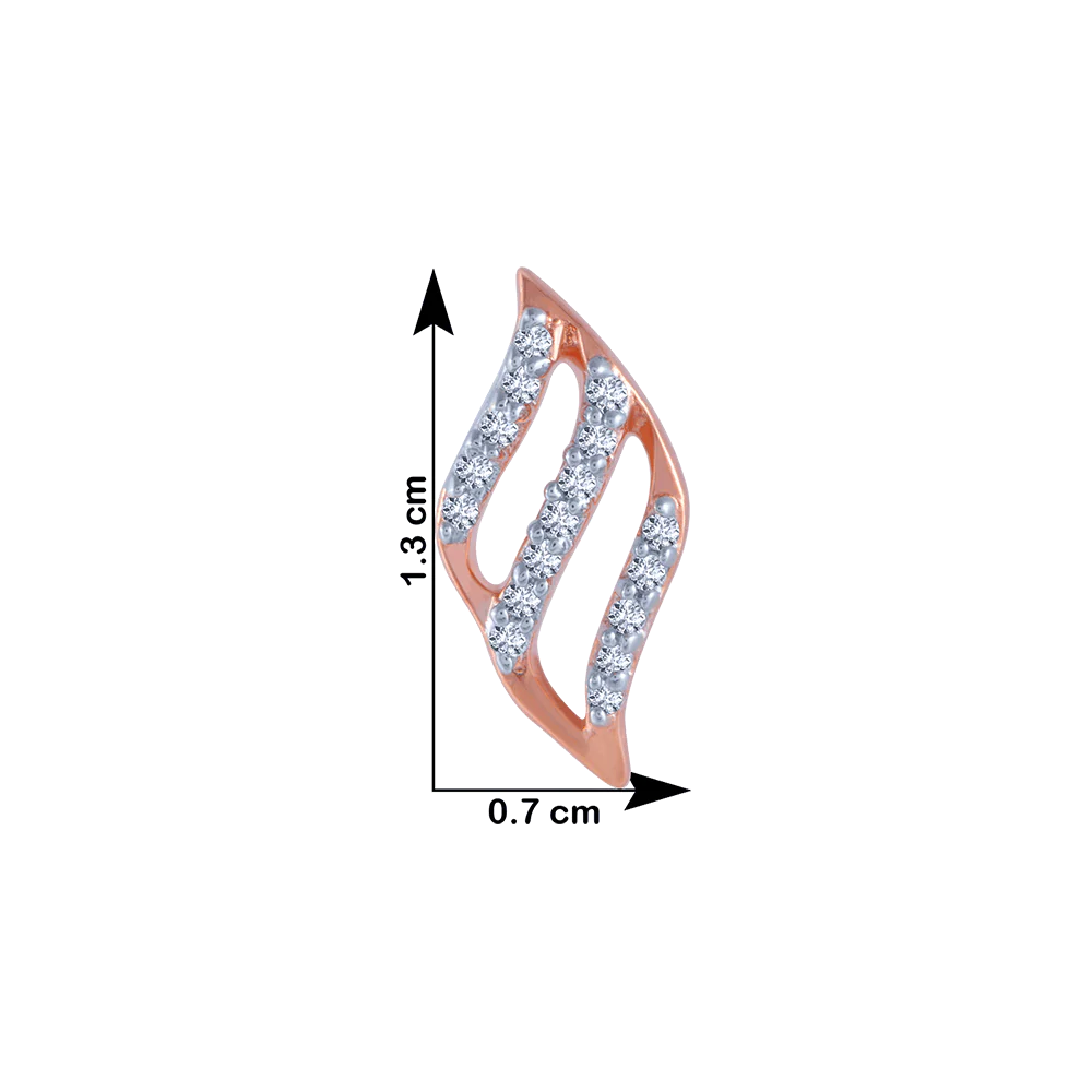 18KT (750) Rose Gold And Diamond Stud Earrings For Women - Image 4
