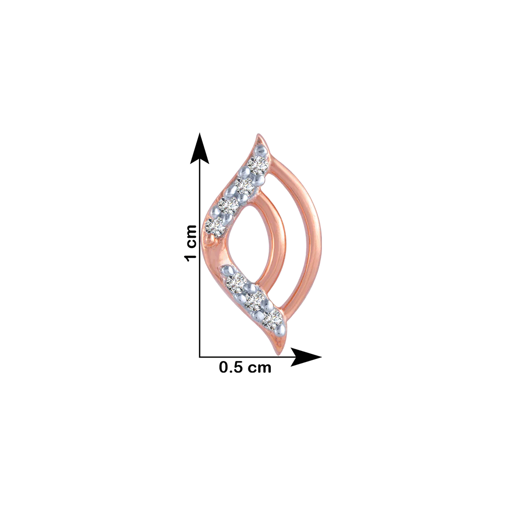 18KT (750) Rose Gold And Diamond Stud Earrings For Women - Image 4