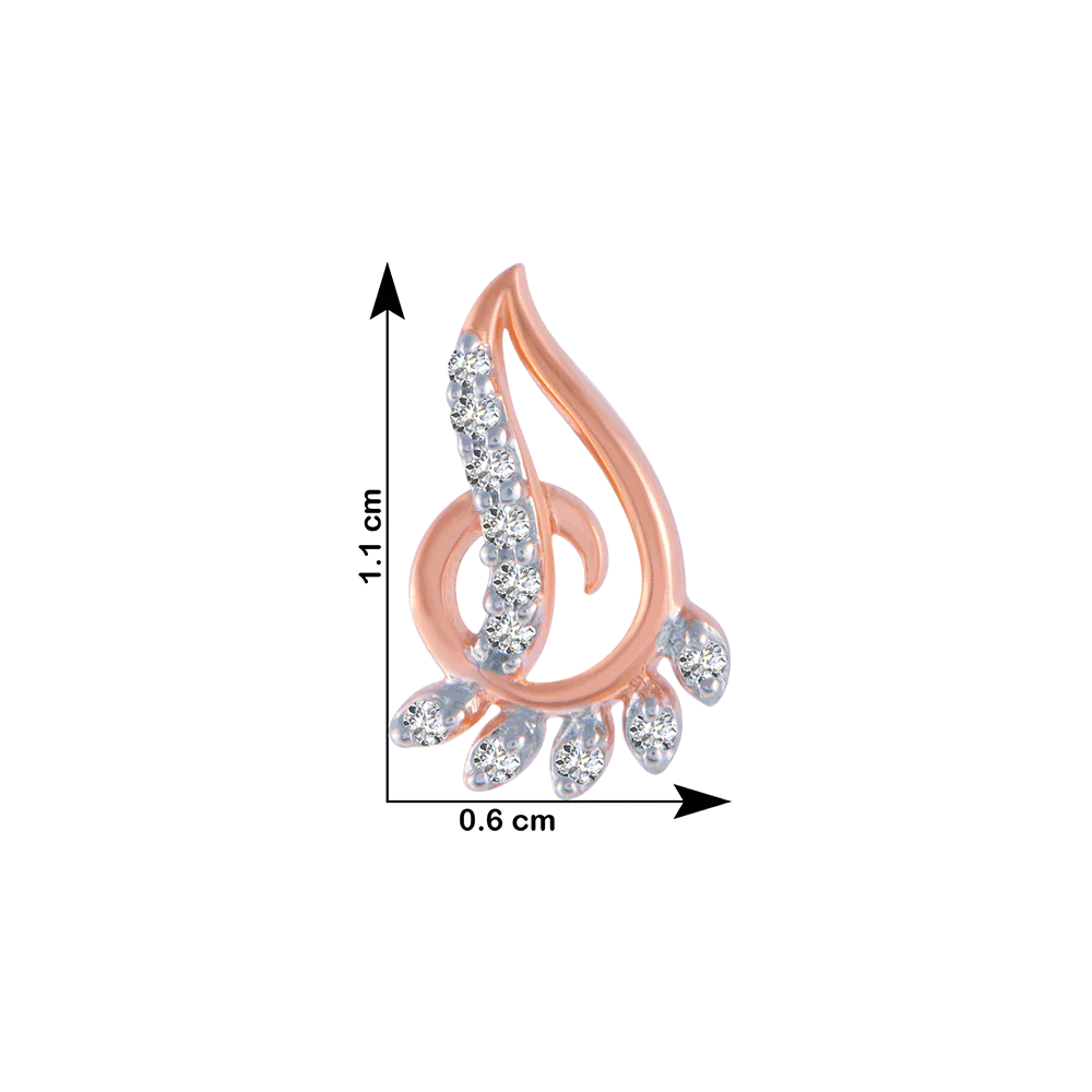 18KT (750) Rose Gold And Diamond Stud Earrings For Women - Image 4