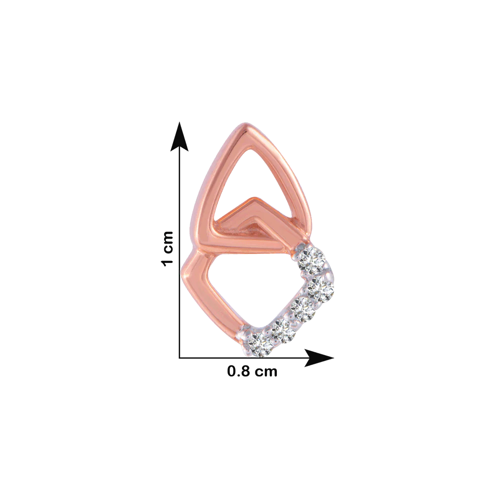 18KT (750) Rose Gold And Diamond Stud Earrings For Women - Image 4