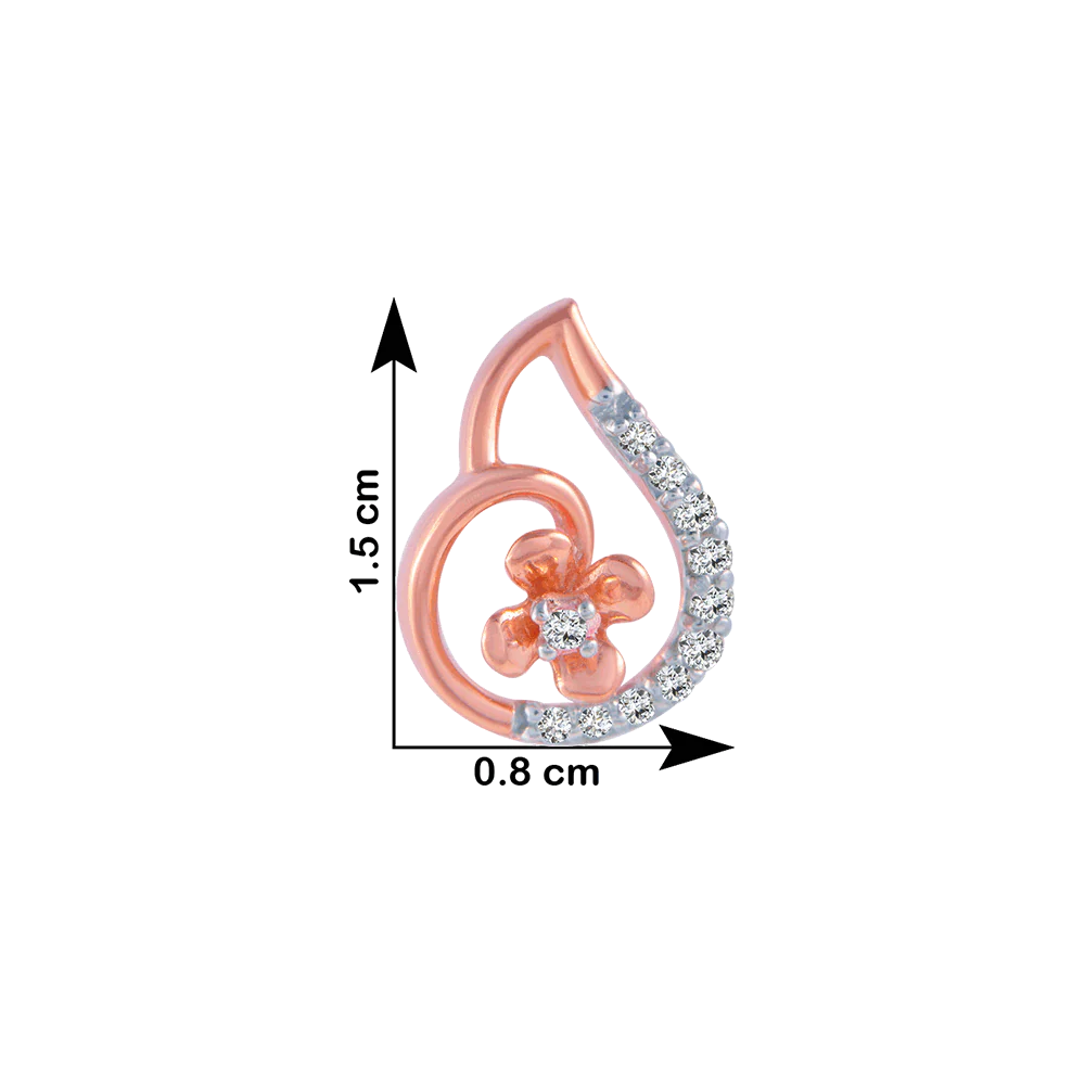 18KT (750) Rose Gold And Diamond Stud Earrings For Women - Image 3