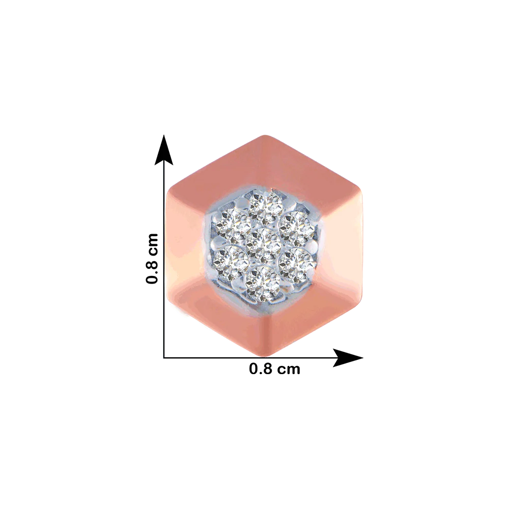 18KT (750) Rose Gold And Diamond Stud Earrings For Women - Image 4