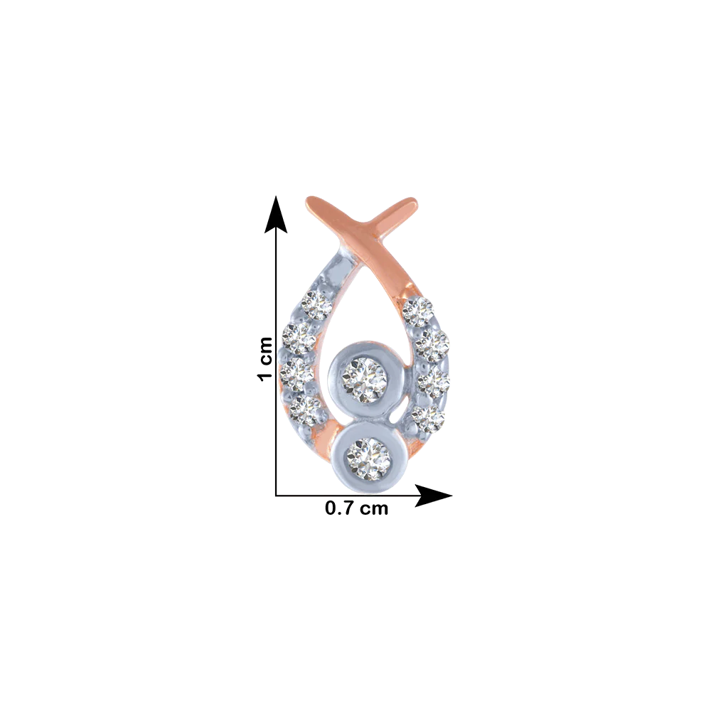 18KT (750) Rose Gold And Diamond Stud Earrings For Women - Image 4