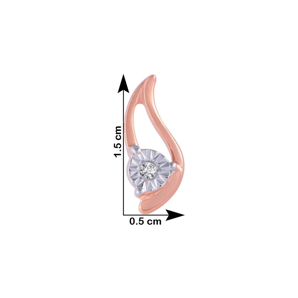 18KT (750) Rose Gold And Diamond Stud Earrings For Women - Image 4