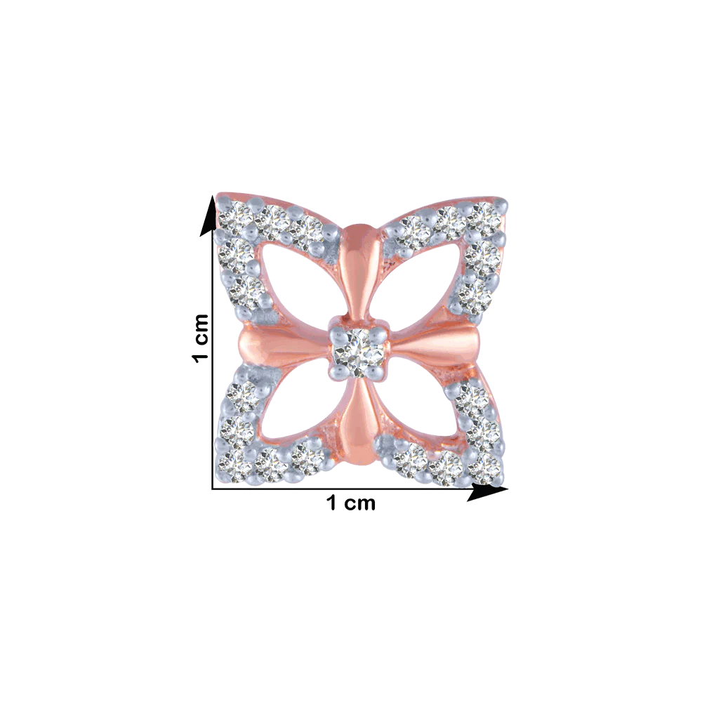 18KT (750) Rose Gold And Diamond Stud Earrings For Women - Image 4