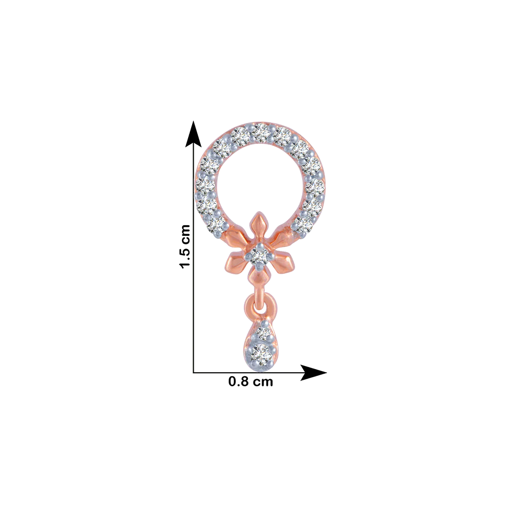 18KT (750) Rose Gold And Diamond Stud Earrings For Women - Image 4