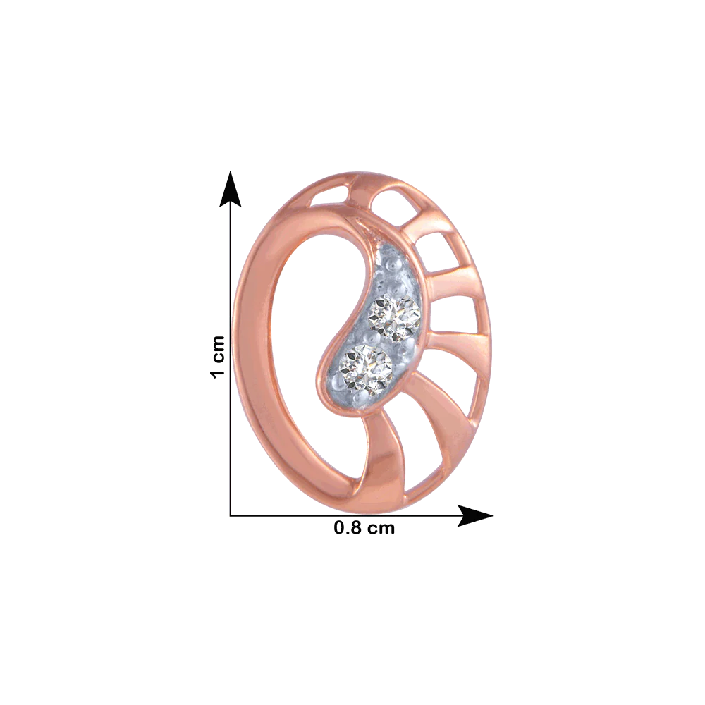 18KT (750) Rose Gold And Diamond Stud Earrings For Women - Image 4