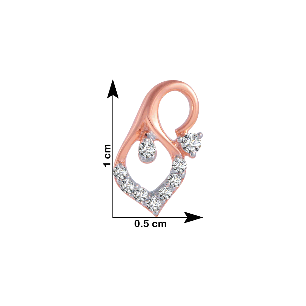 18KT (750) Rose Gold And Diamond Stud Earrings For Women - Image 4