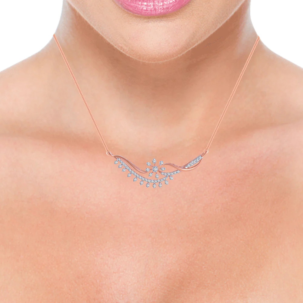 18KT (750) Rose Gold And Solitaire Pendant For Women - Image 2