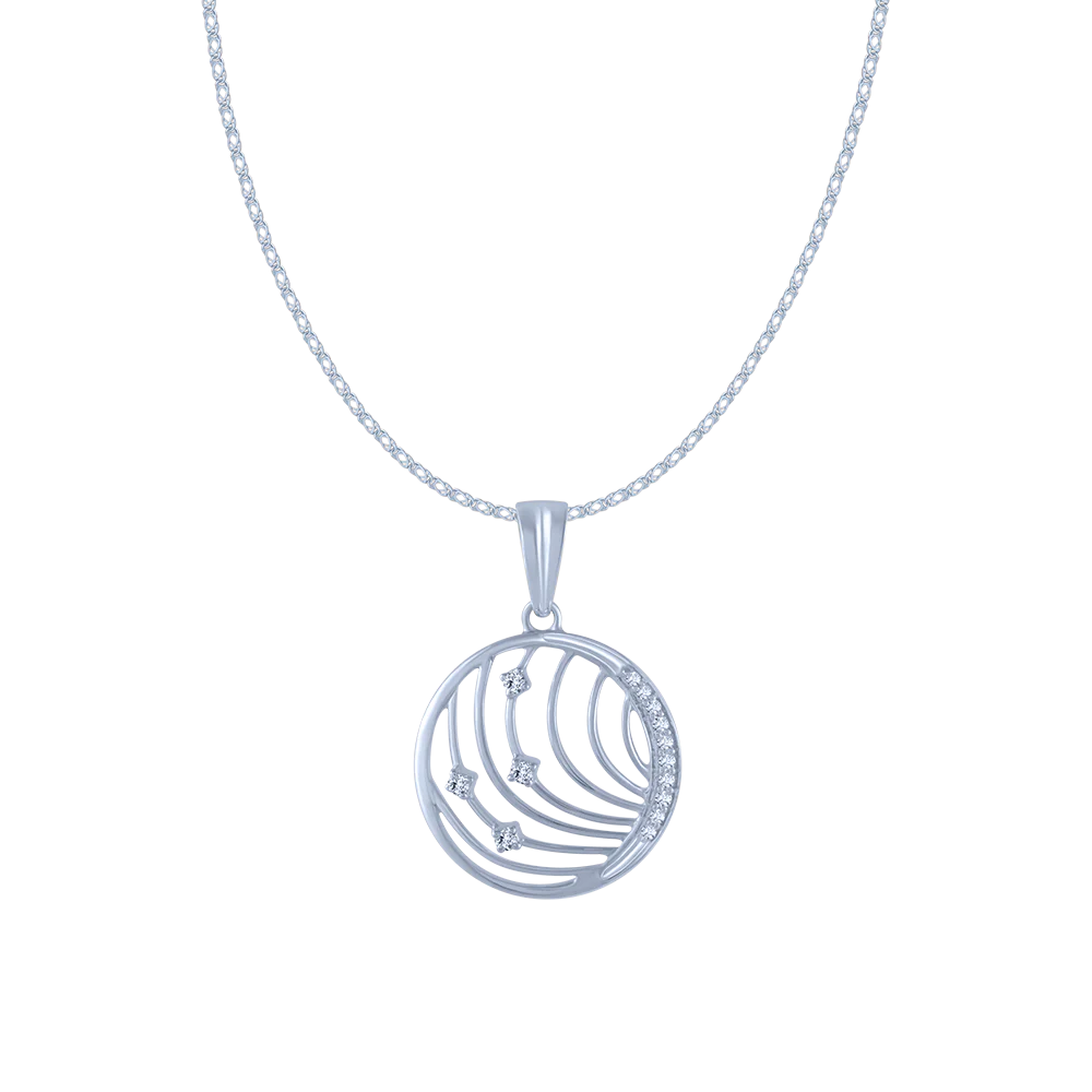 18KT (750) White Gold And Diamond Pendant For Women