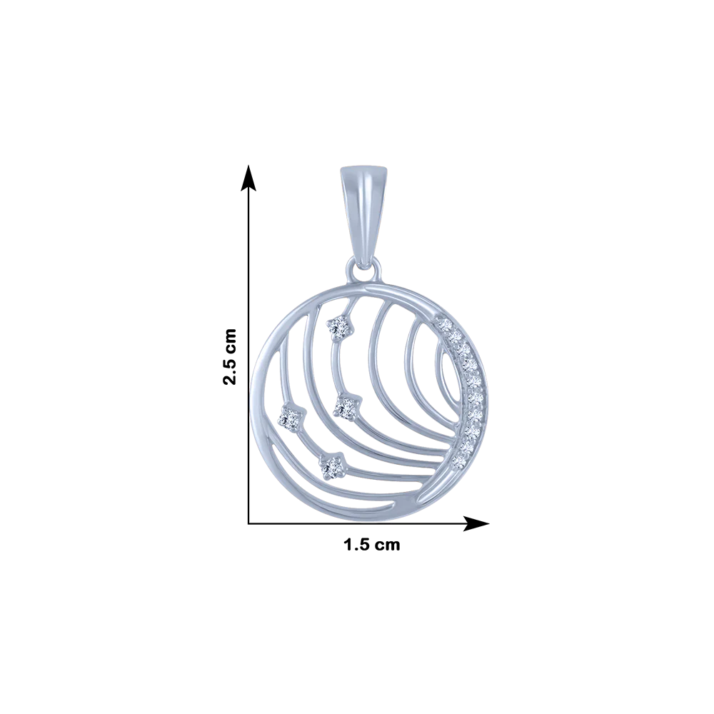 18KT (750) White Gold And Diamond Pendant For Women - Image 4