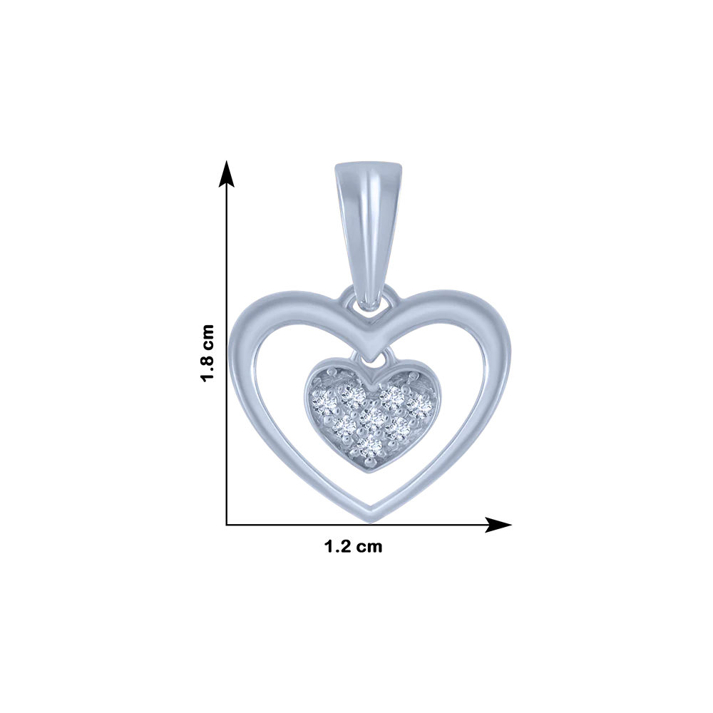 18KT (750) White Gold And Diamond Pendant For Women - Image 4