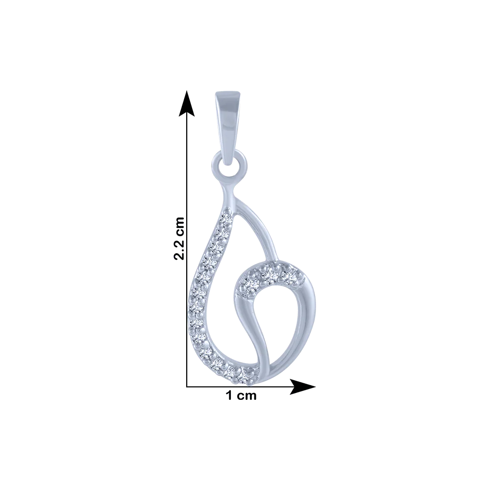 18KT (750) White Gold And Diamond Pendant For Women - Image 4