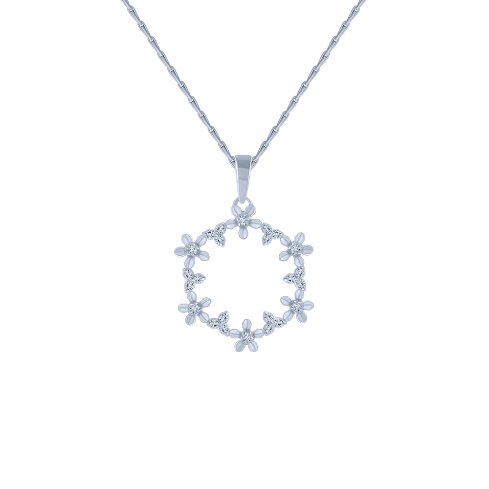 18KT (750) White Gold And Diamond Pendant For Women