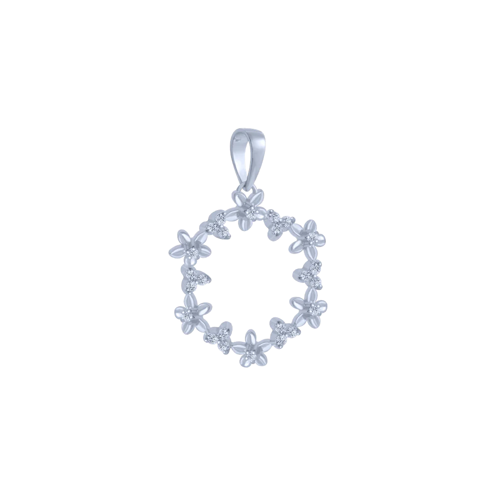 18KT (750) White Gold And Diamond Pendant For Women - Image 3