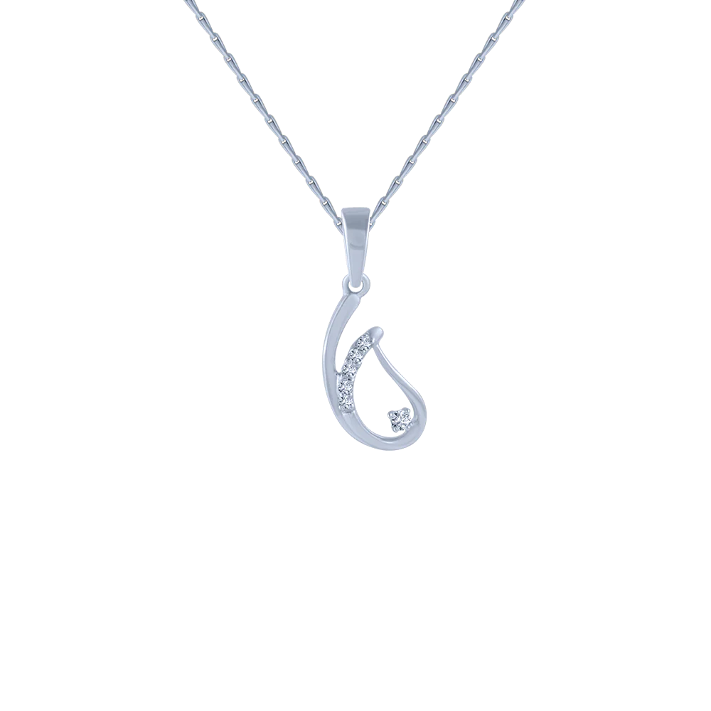 18KT (750) White Gold And Diamond Pendant For Women