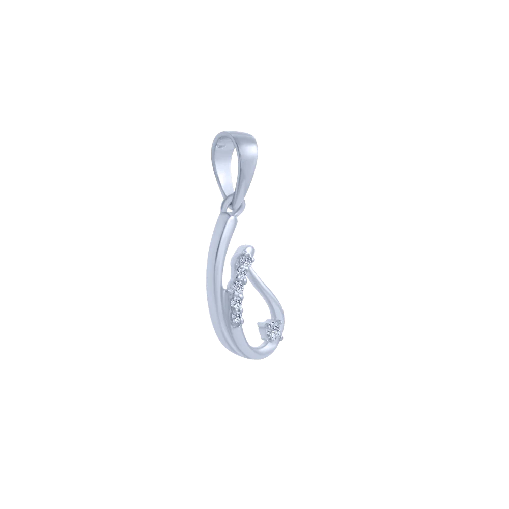 18KT (750) White Gold And Diamond Pendant For Women - Image 3