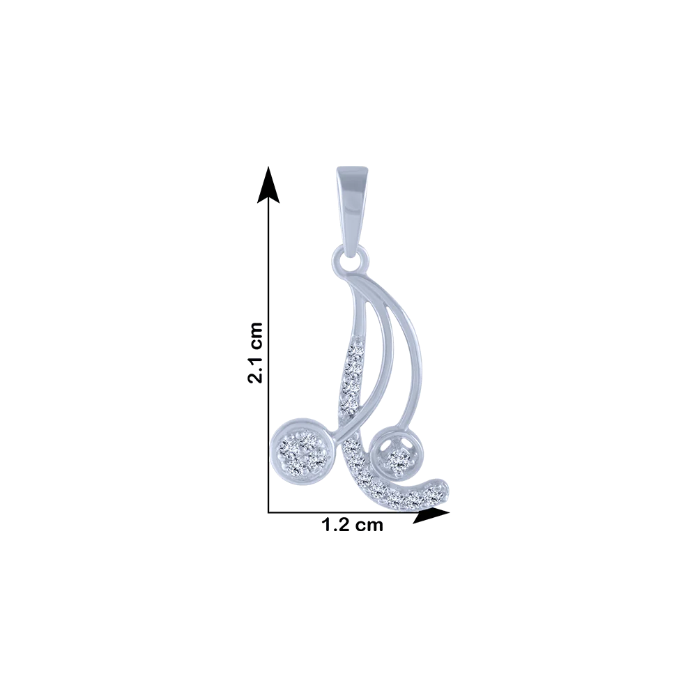 18KT (750) White Gold And Diamond Pendant For Women - Image 4