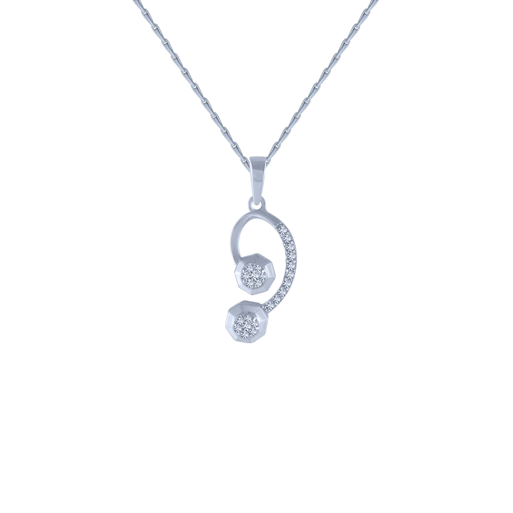 18KT (750) White Gold And Diamond Pendant For Women