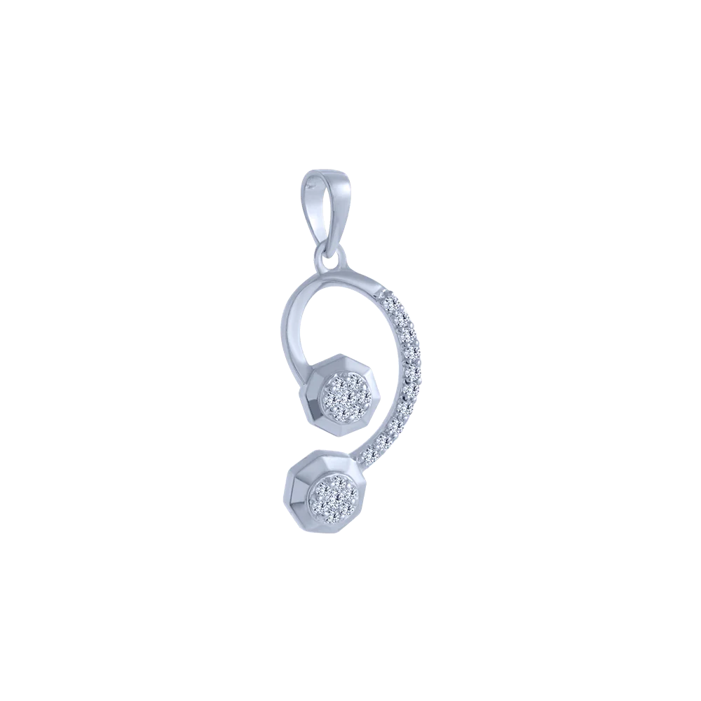 18KT (750) White Gold And Diamond Pendant For Women - Image 3