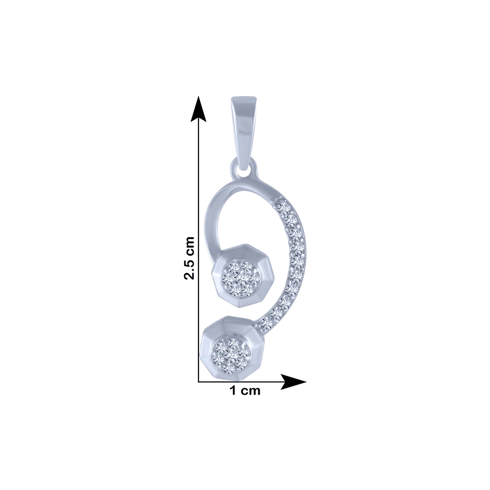 18KT (750) White Gold And Diamond Pendant For Women - Image 4