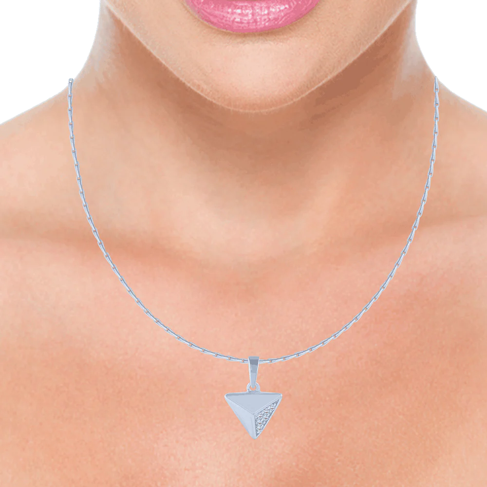 18KT (750) White Gold And Diamond Pendant For Women - Image 2