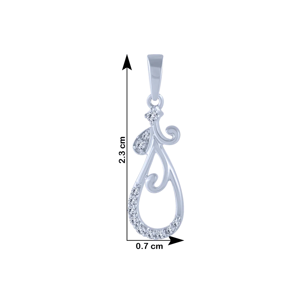 18KT (750) White Gold And Diamond Pendant For Women - Image 4