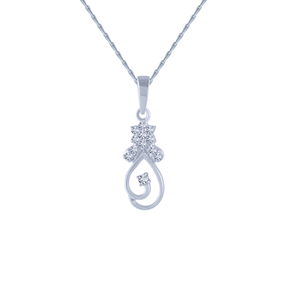 18KT (750) White Gold And Diamond Pendant For Women