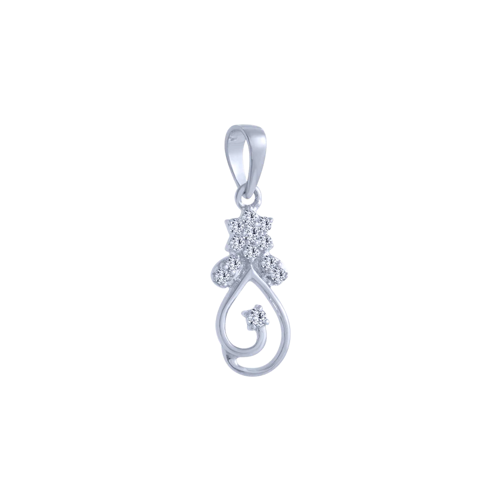 18KT (750) White Gold And Diamond Pendant For Women - Image 3