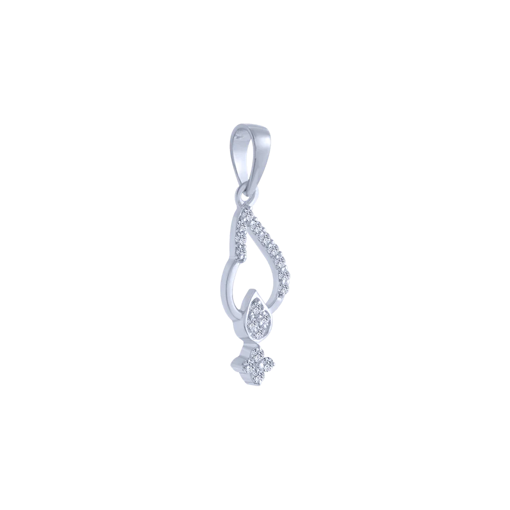 18KT (750) White Gold And Diamond Pendant For Women - Image 3