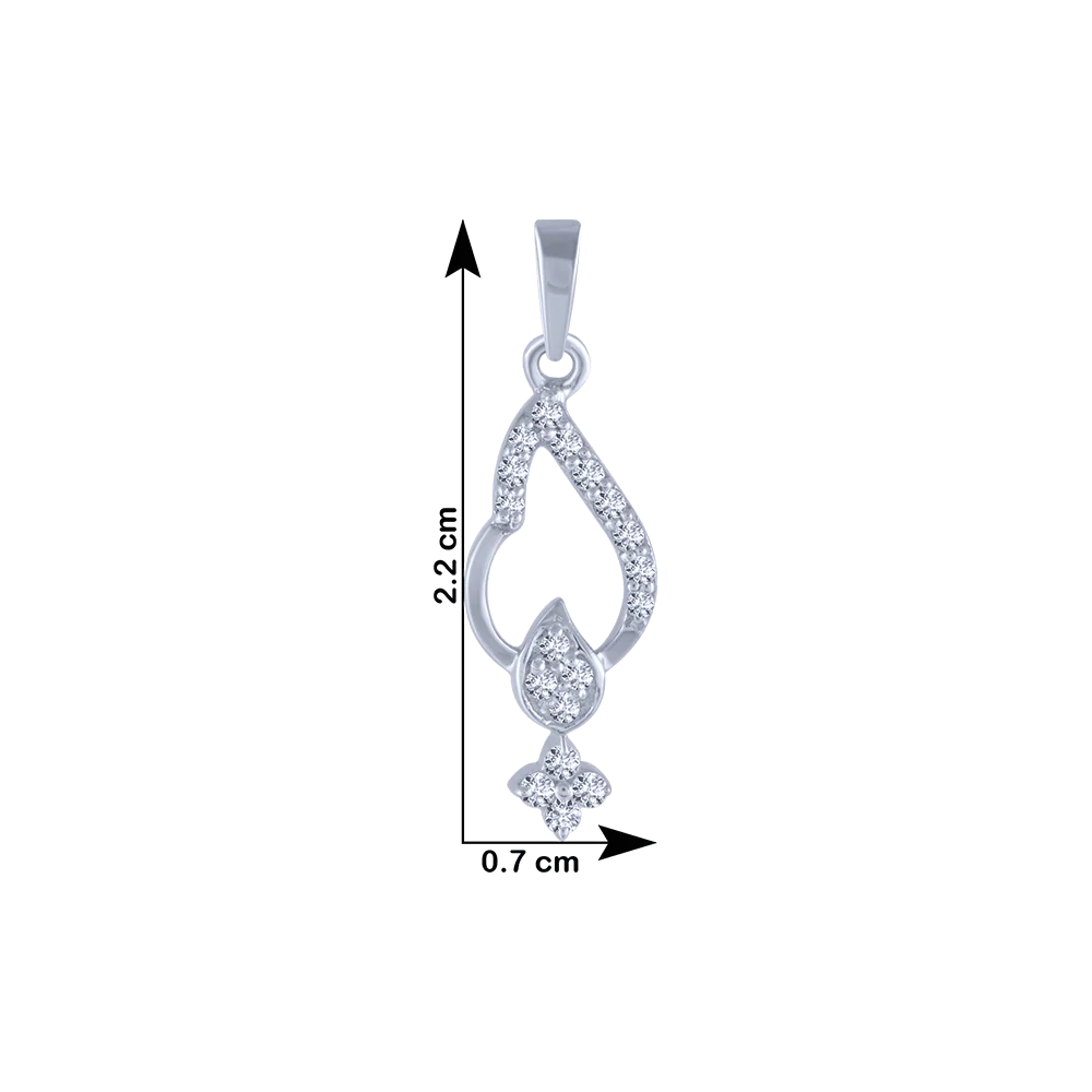 18KT (750) White Gold And Diamond Pendant For Women - Image 4