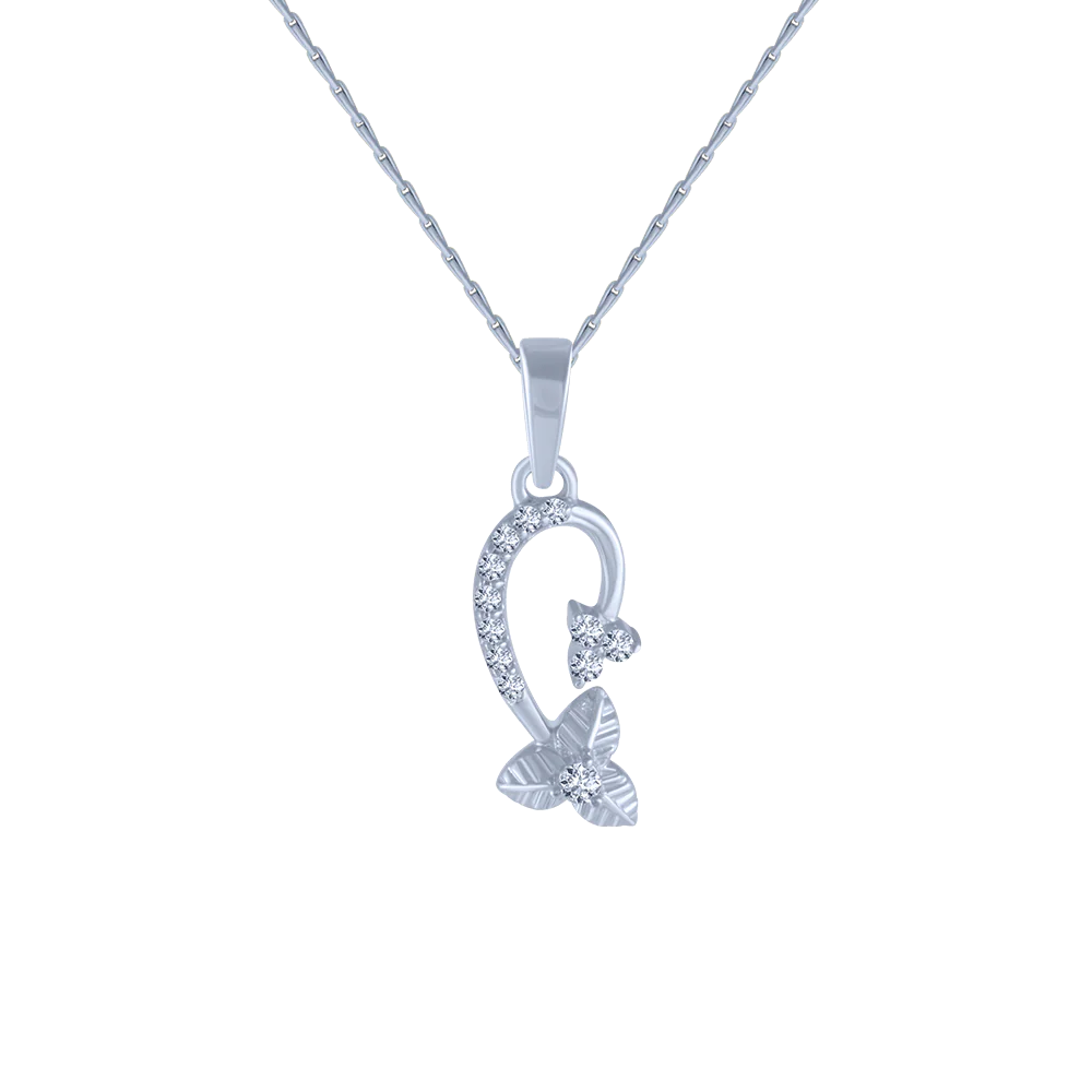 18KT (750) White Gold And Diamond Pendant For Women