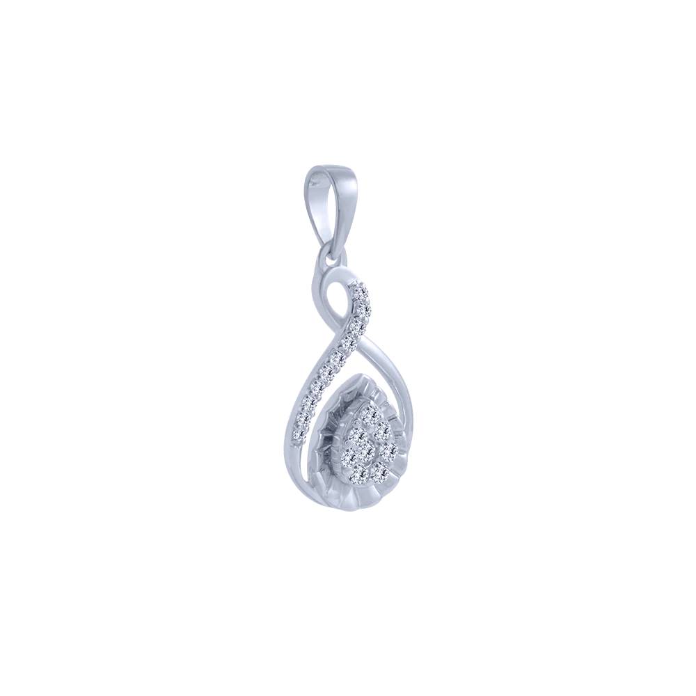 18KT (750) White Gold And Diamond Pendant For Women - Image 3